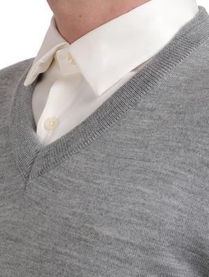 grey solid acrylic pullover - 17768313 - Standard Image - 5