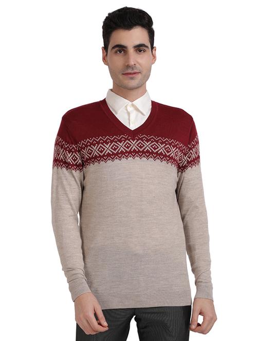red printed acrylic pullover - 17768315 - Standard Image - 1