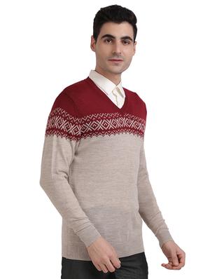 red printed acrylic pullover - 17768315 - Standard Image - 2
