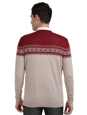 red printed acrylic pullover - 17768315 - Standard Image - 3