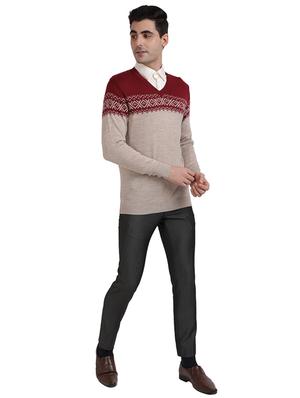 red printed acrylic pullover - 17768315 - Standard Image - 4