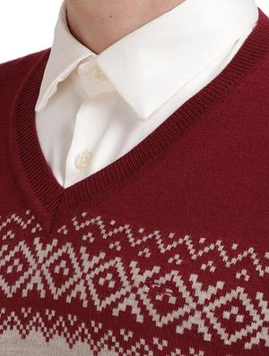red printed acrylic pullover - 17768315 - Standard Image - 5