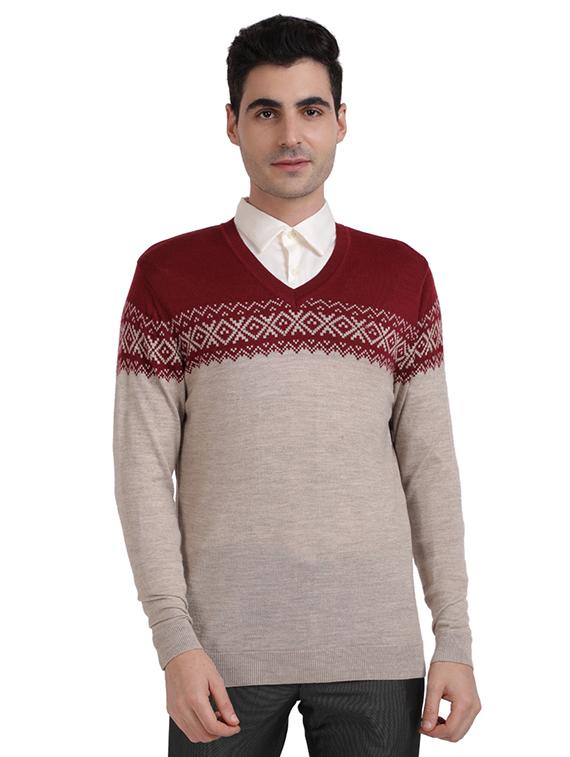 red printed acrylic pullover - 17768315 - Zoom Image - 1