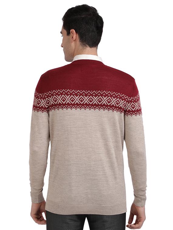 red printed acrylic pullover - 17768315 - Zoom Image - 3