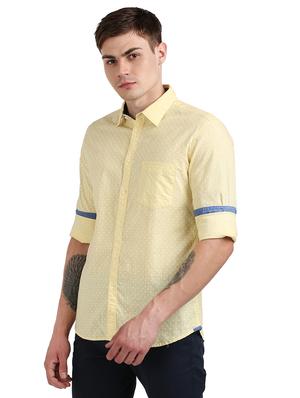 yellow printed casual shirt - 17768330 - Standard Image - 2