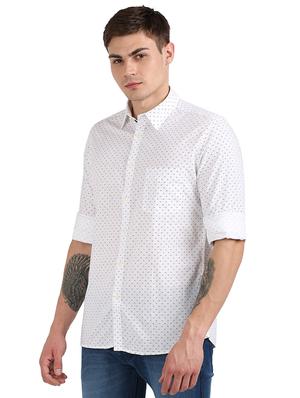 white printed casual shirt - 17768337 - Standard Image - 2