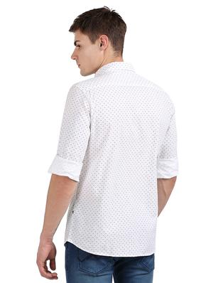 white printed casual shirt - 17768337 - Standard Image - 3