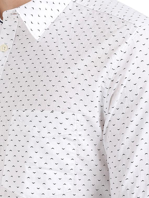 white printed casual shirt - 17768337 - Zoom Image - 5