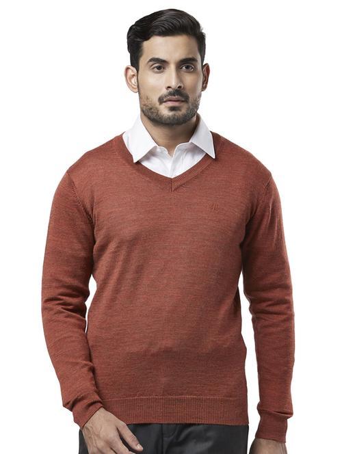 brown solid wool pullover - 17768340 - Standard Image - 1