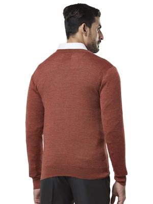 brown solid wool pullover - 17768340 - Standard Image - 3