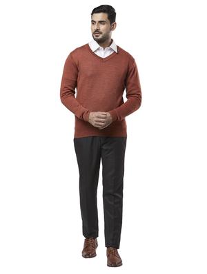 brown solid wool pullover - 17768340 - Standard Image - 4