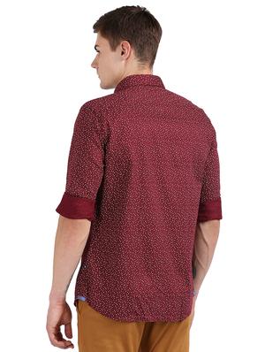 maroon printed casual shirt - 17768349 - Standard Image - 3