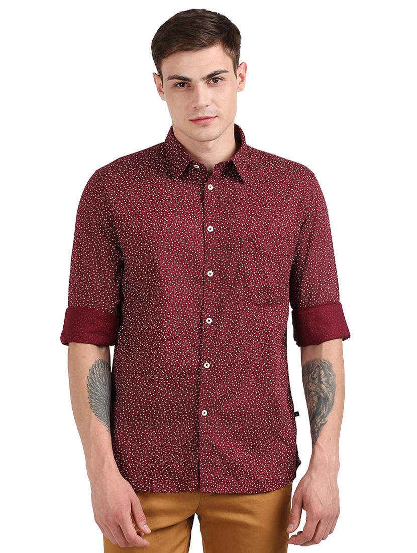 maroon printed casual shirt - 17768349 - Zoom Image - 1