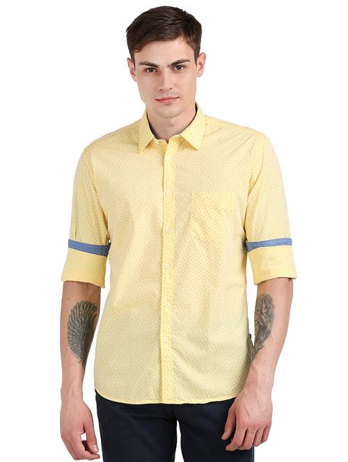 yellow printed casual shirt - 17768357 - Standard Image - 1