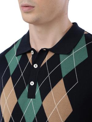 navy blue checkered pullover - 17768363 - Standard Image - 5