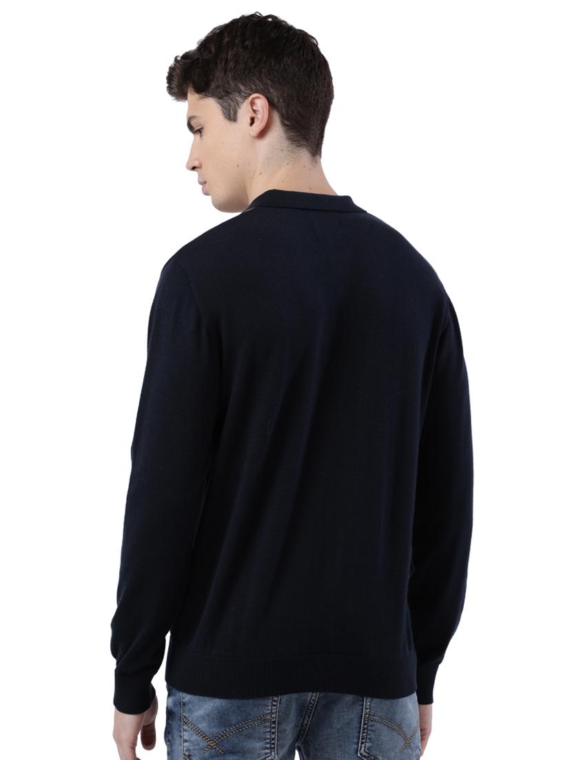 navy blue checkered pullover - 17768363 - Zoom Image - 3