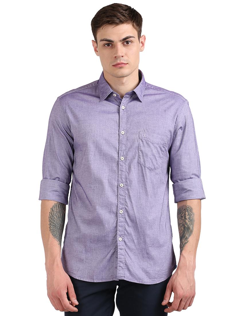 purple solid casual shirt - 17768368 - Zoom Image - 1