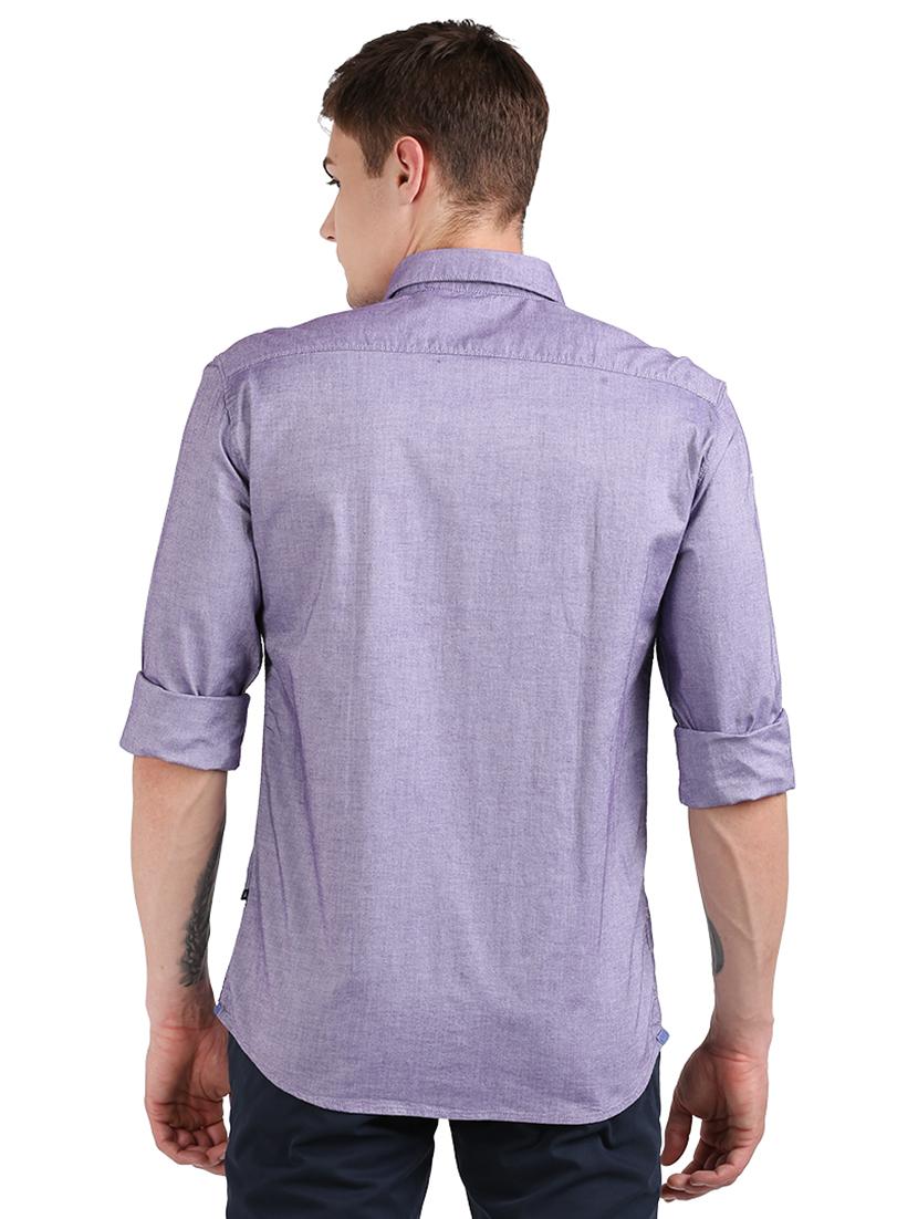 purple solid casual shirt - 17768368 - Zoom Image - 3