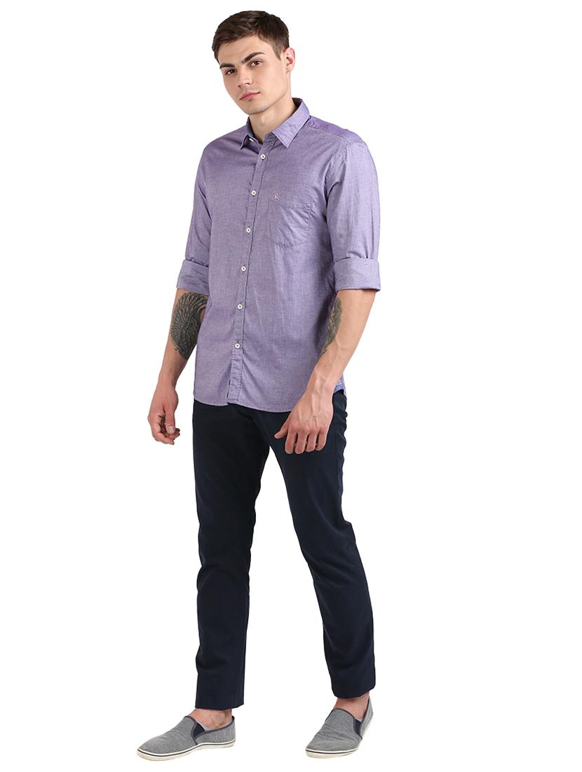 purple solid casual shirt - 17768368 - Zoom Image - 4