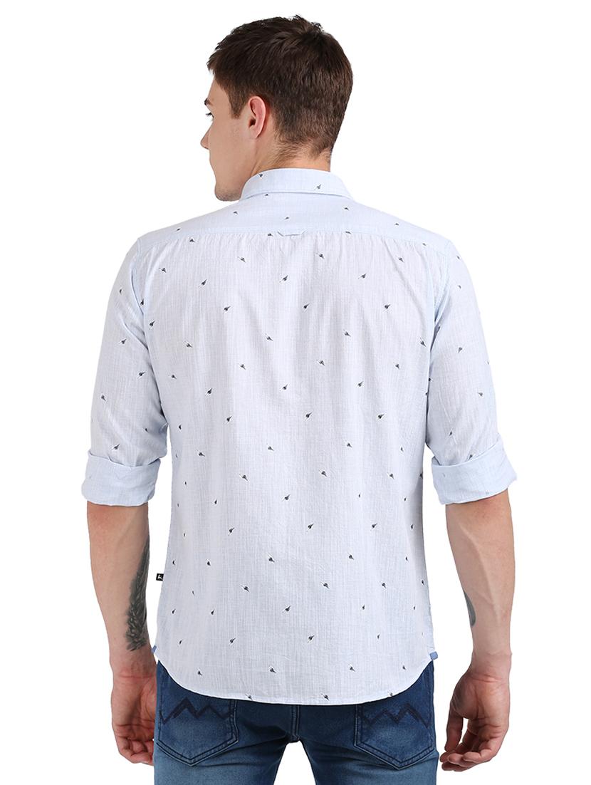 light blue printed casual shirt - 17768384 - Zoom Image - 3