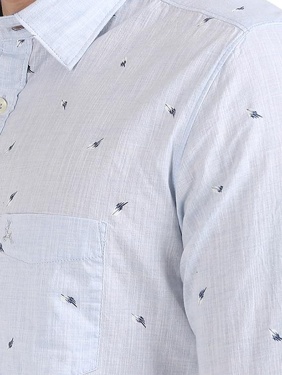 light blue printed casual shirt - 17768384 - Zoom Image - 5