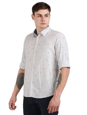 grey printed casual shirt - 17768386 - Standard Image - 2