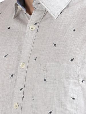 grey printed casual shirt - 17768386 - Standard Image - 5
