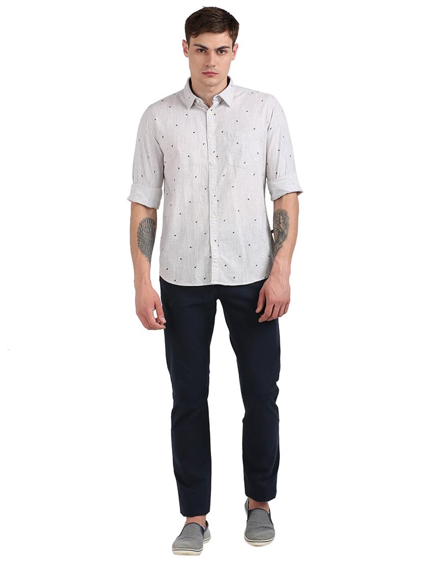 grey printed casual shirt - 17768386 - Zoom Image - 4