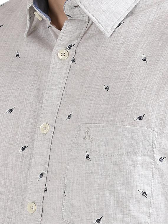 grey printed casual shirt - 17768386 - Zoom Image - 5