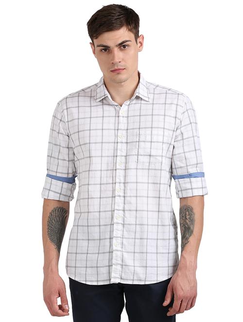 white checkered casual shirt - 17768391 - Standard Image - 1