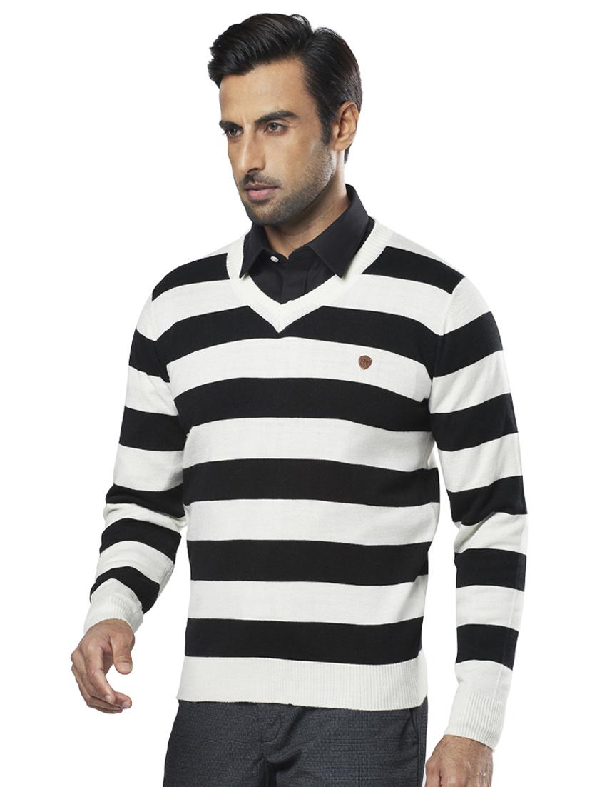 white striped acrylic pullover - 17768397 - Zoom Image - 2