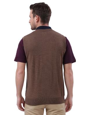 brown solid acrylic pullover - 17768414 - Standard Image - 3