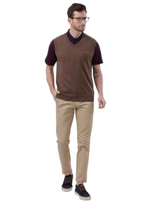 brown solid acrylic pullover - 17768414 - Standard Image - 4