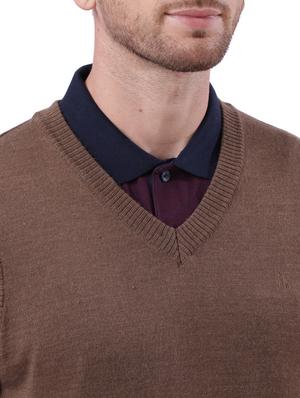 brown solid acrylic pullover - 17768414 - Standard Image - 5