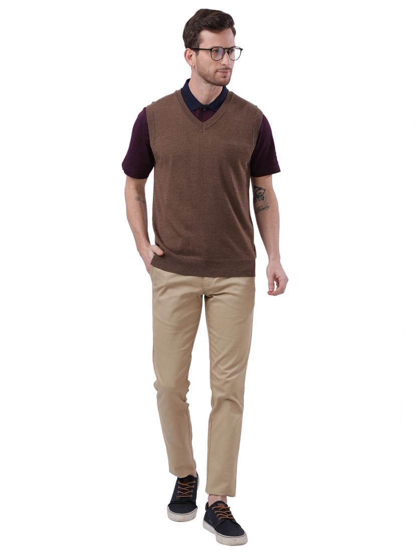 brown solid acrylic pullover - 17768414 - Zoom Image - 4