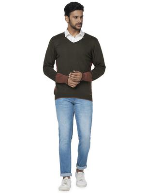 brown color block acrylic pullover - 17768429 - Standard Image - 4