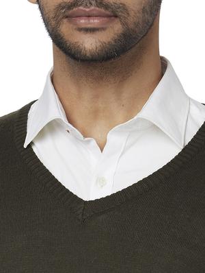 brown color block acrylic pullover - 17768429 - Standard Image - 5