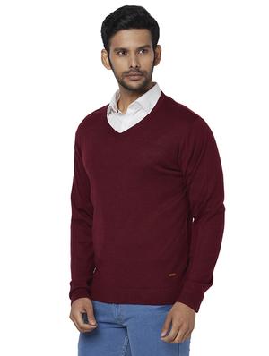 maroon solid acrylic pullover - 17768437 - Standard Image - 2