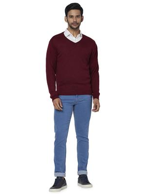maroon solid acrylic pullover - 17768437 - Standard Image - 4