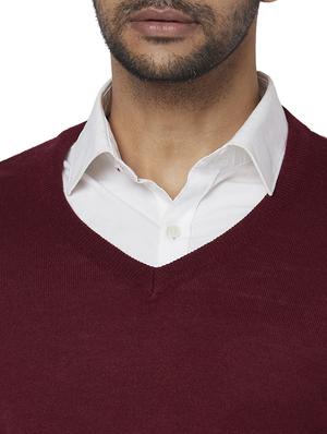 maroon solid acrylic pullover - 17768437 - Standard Image - 5