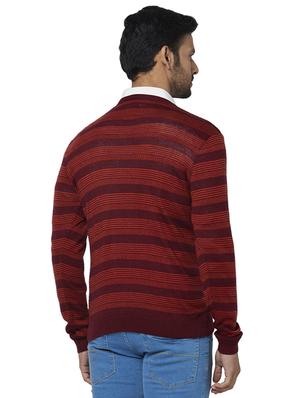 maroon striped acrylic pullover - 17768440 - Standard Image - 3
