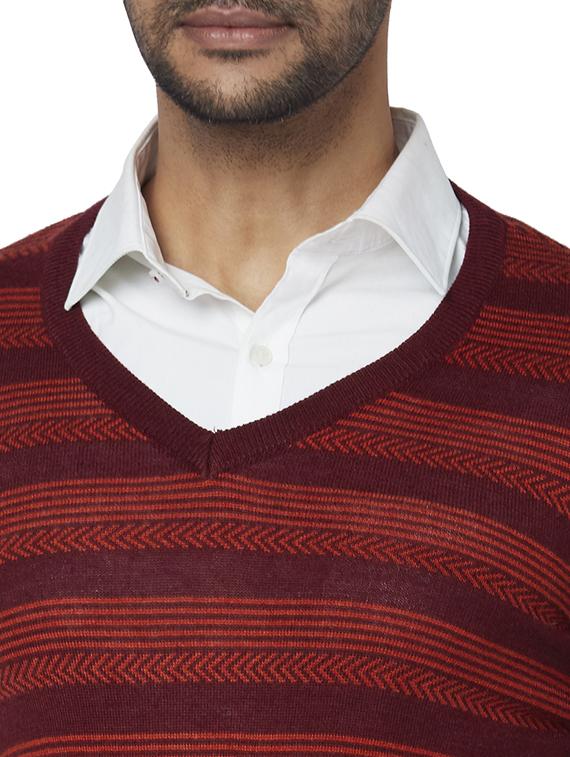 maroon striped acrylic pullover - 17768440 - Zoom Image - 5