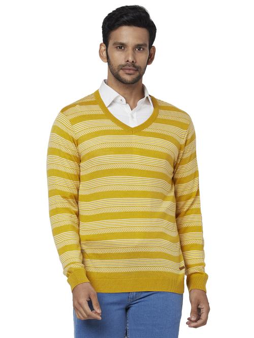 yellow striped acrylic pullover - 17768441 - Standard Image - 1