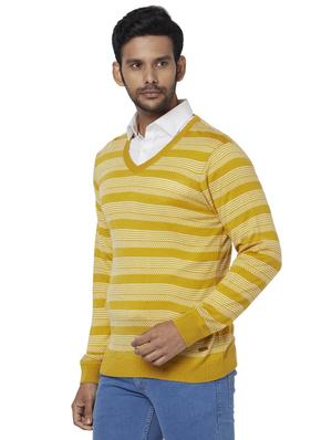 yellow striped acrylic pullover - 17768441 - Standard Image - 2