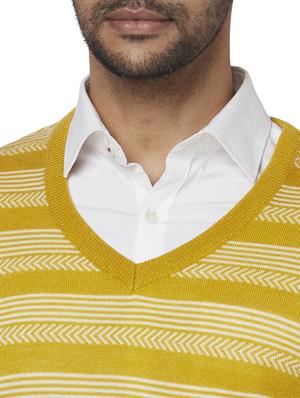 yellow striped acrylic pullover - 17768441 - Standard Image - 5