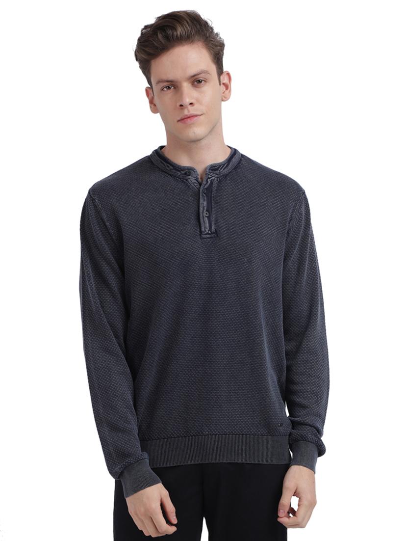 grey self design pullover - 17768447 - Zoom Image - 1