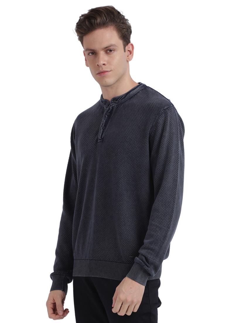 grey self design pullover - 17768447 - Zoom Image - 2