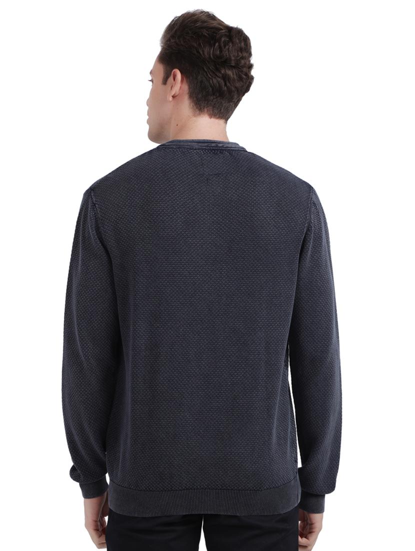 grey self design pullover - 17768447 - Zoom Image - 3