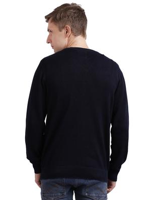 dark blue self design pullover - 17768450 - Standard Image - 3