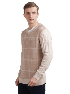 beige checkered acrylic pullover - 17768460 - Standard Image - 2